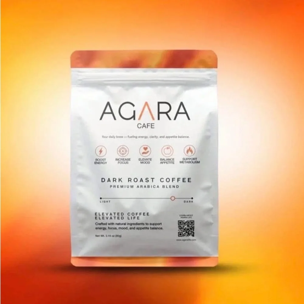 AGARA Cafe Dark Roast Coffee - White & Orange Premium Arabica